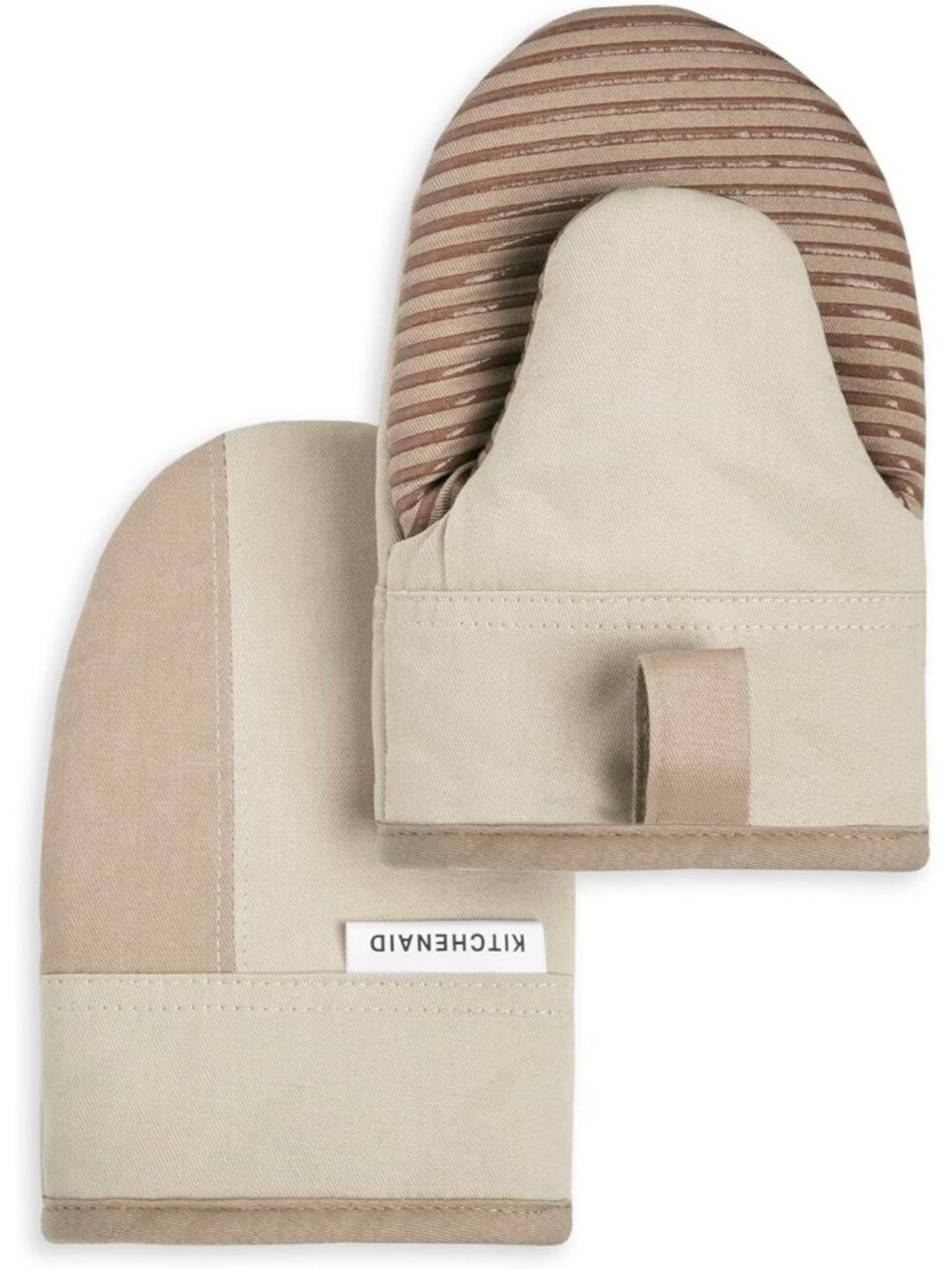 Beacon Two-Tone Non-Slip Mini Oven Mitt Set, Milkshake Tan/Beige, 5.5"x8", 2 Pie